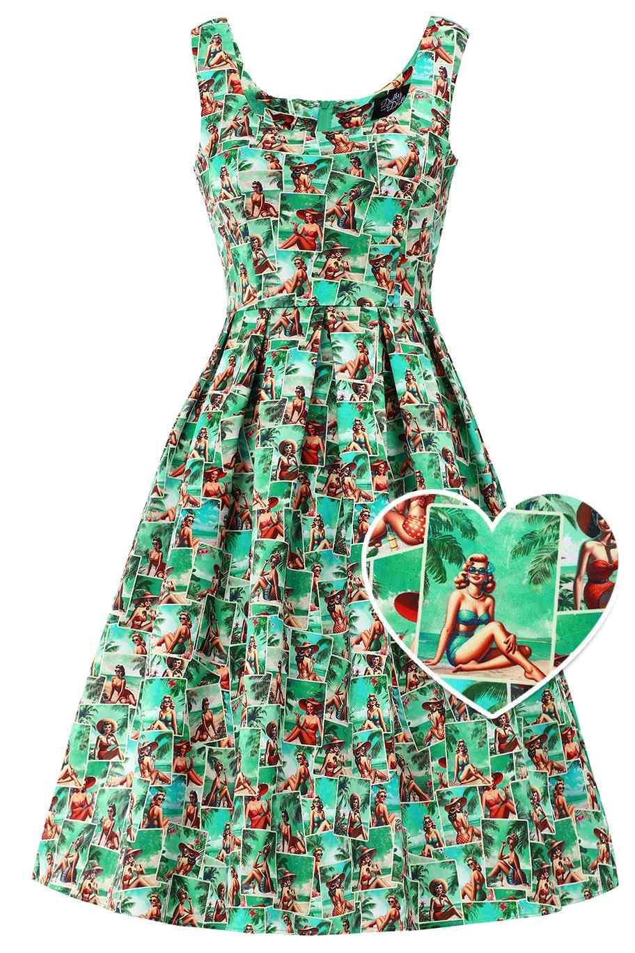 Amanda Pinup Postcard Swing Dress