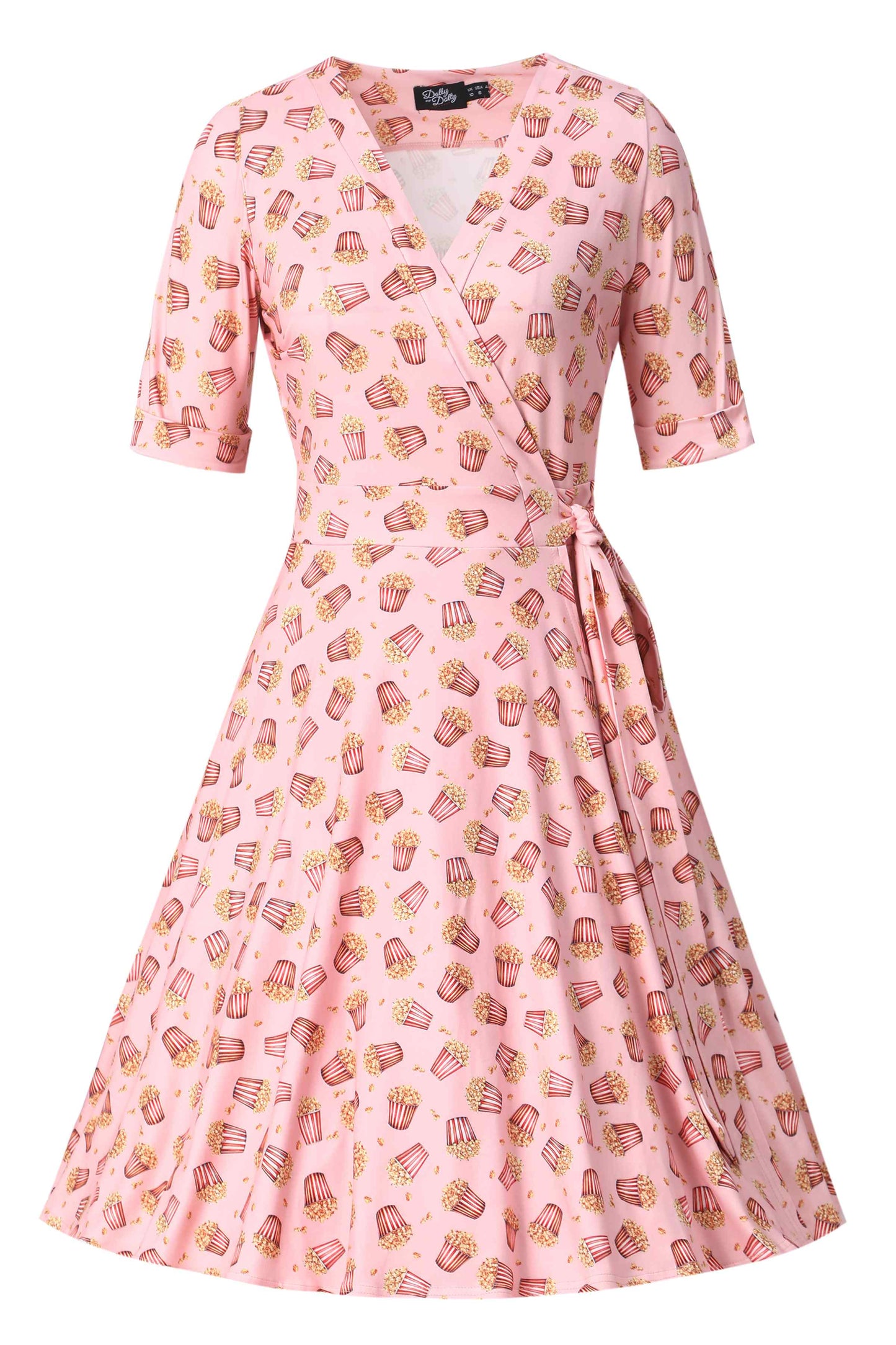 Matilda Popcorn Wrap Dress In Light Pink