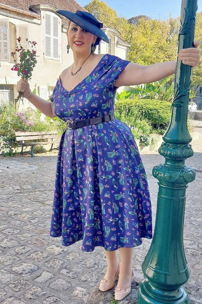 Lily Purple Peacock Circle Dress