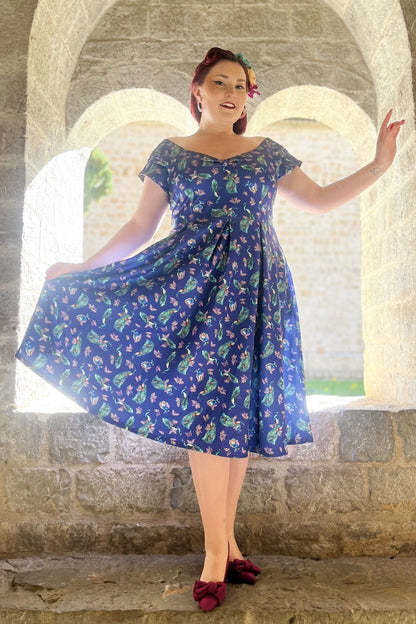Lily Purple Peacock Circle Dress