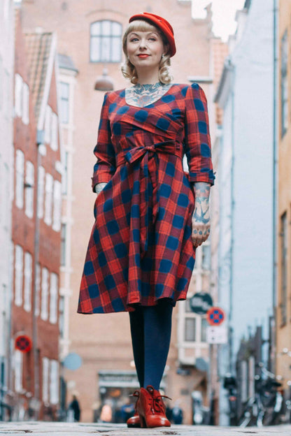 Katherine Red Tartan Swing Dress