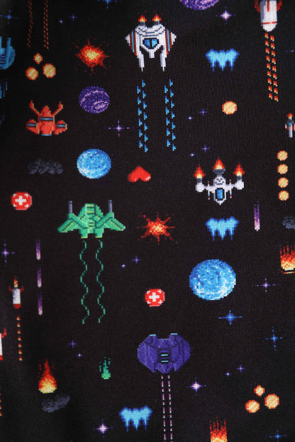 Billie Retro Game Print Dress In Black