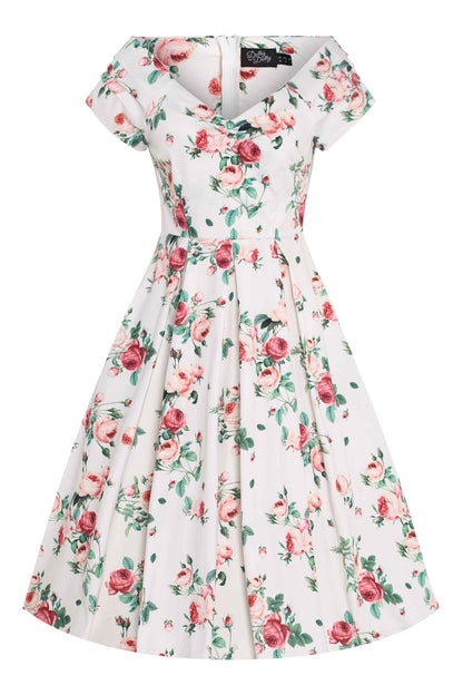 Lily Rose Off Shoulder Midi Dress In White