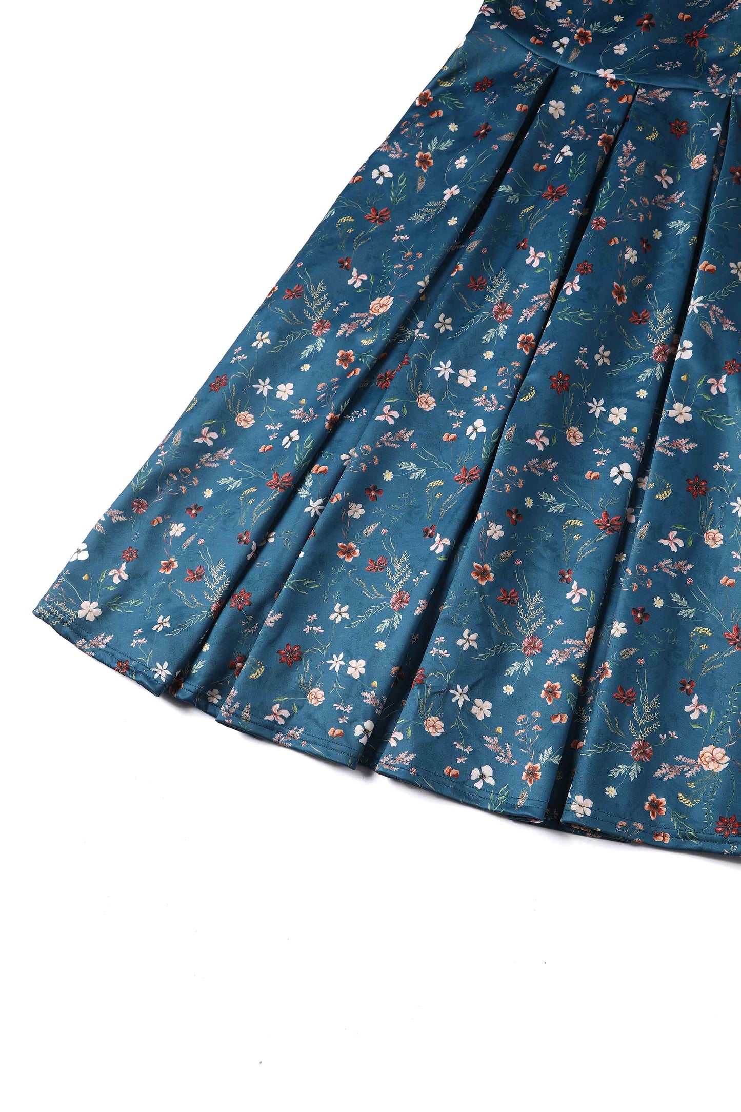 Lily Teal Ditsy Floral Off Shoulder Dress