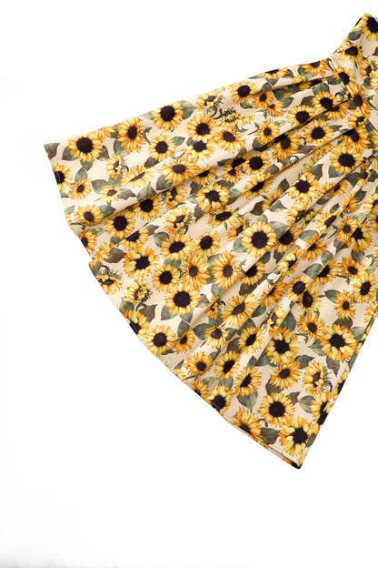 Amanda Sunflower Flared Dress