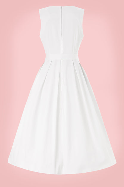 Helen White Cotton Midi Dress