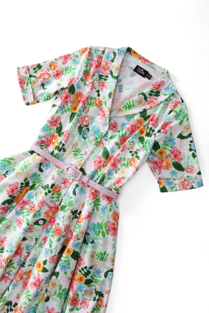 Mollie Summer Floral Full Circle Shirt Dress