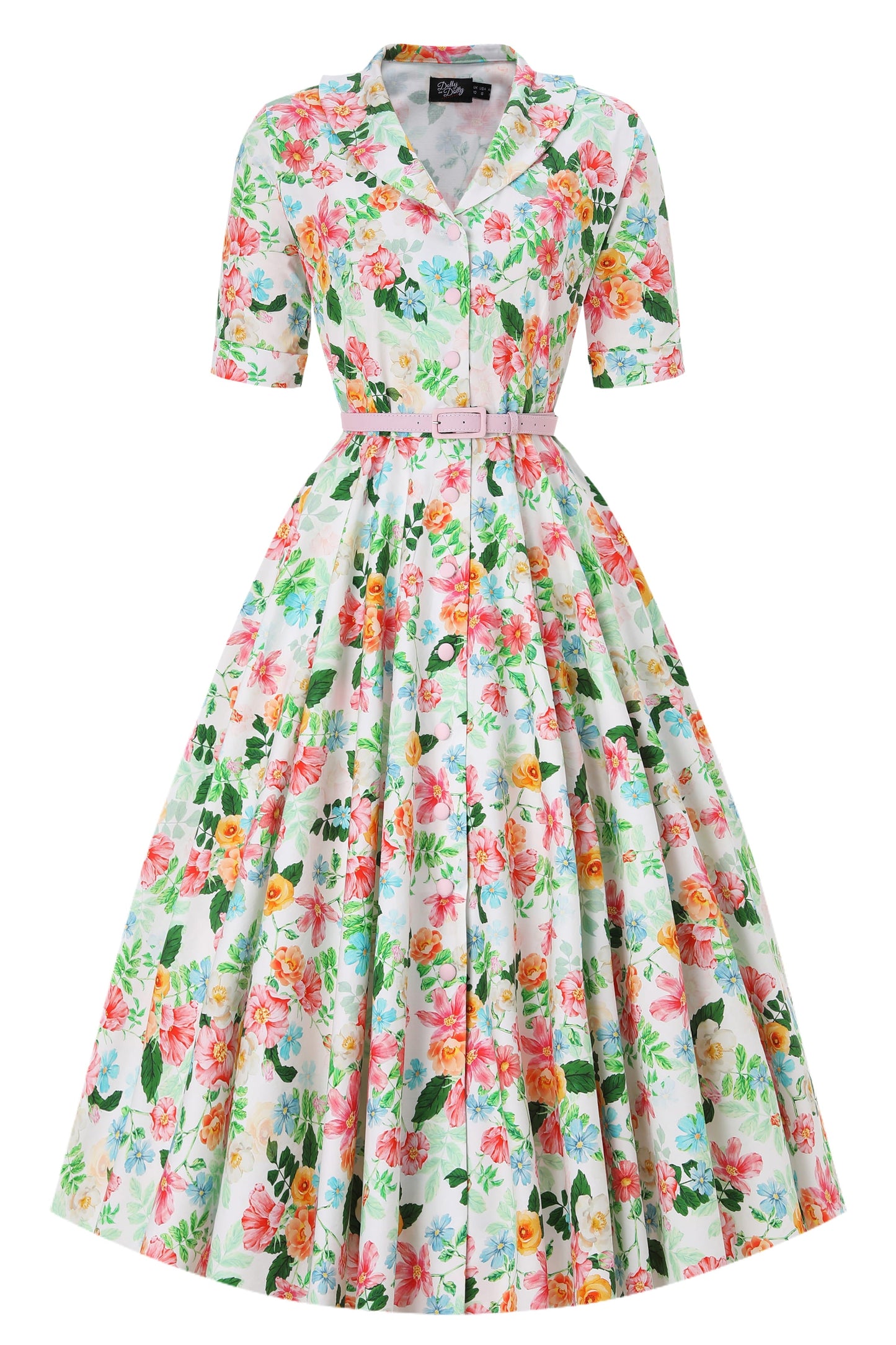 Mollie Summer Floral Full Circle Shirt Dress