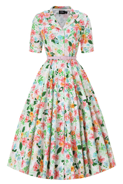 Mollie Summer Floral Full Circle Shirt Dress