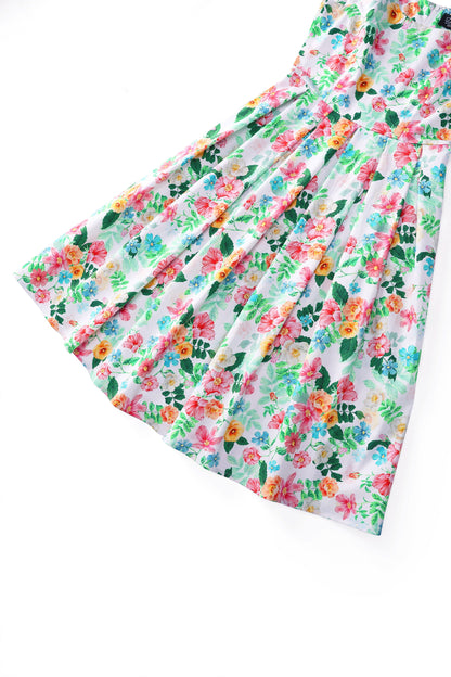 Amanda Vintage Inspired Floral Flared Dress In White