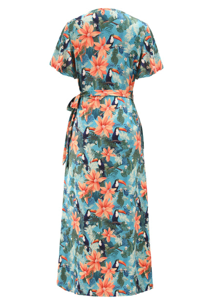 Isla Tiki Toucan Maxi Wrap Dress