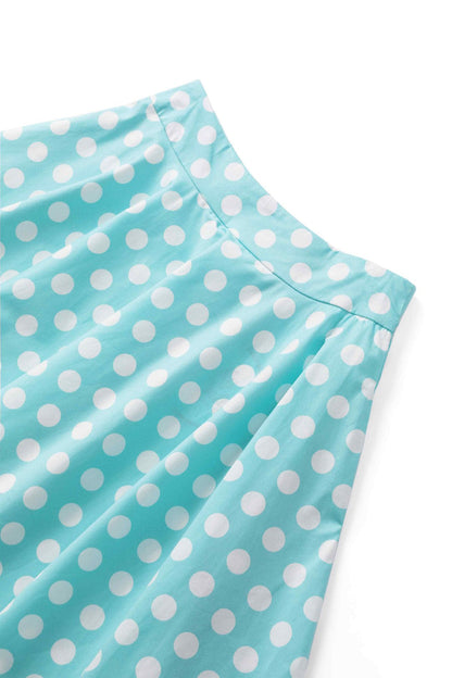 Maisie Turquoise Polka Dot Full Circle Midi Skirt