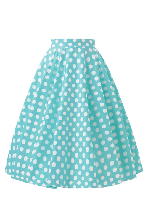 Maisie Turquoise Polka Dot Full Circle Midi Skirt
