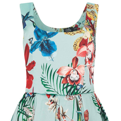 Amanda Mint Tropical Swing Dress