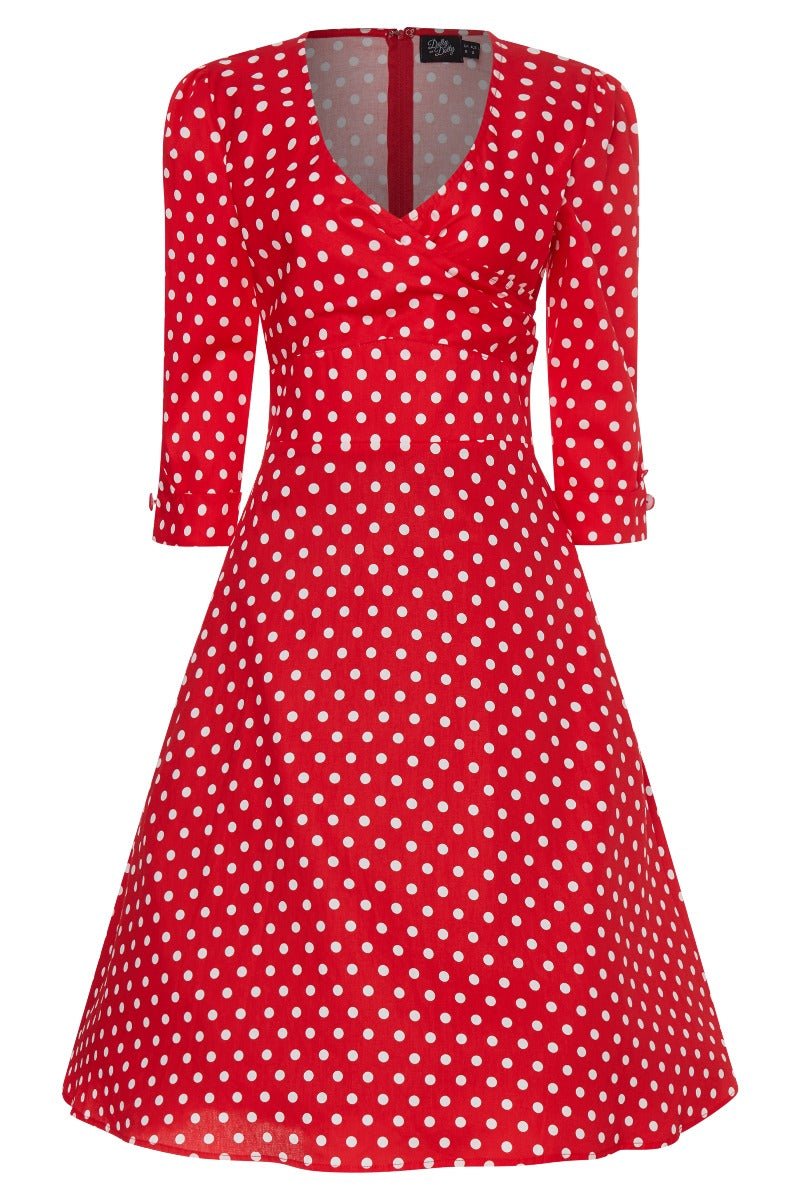 Katherine Red Polka Dot Swing Dress